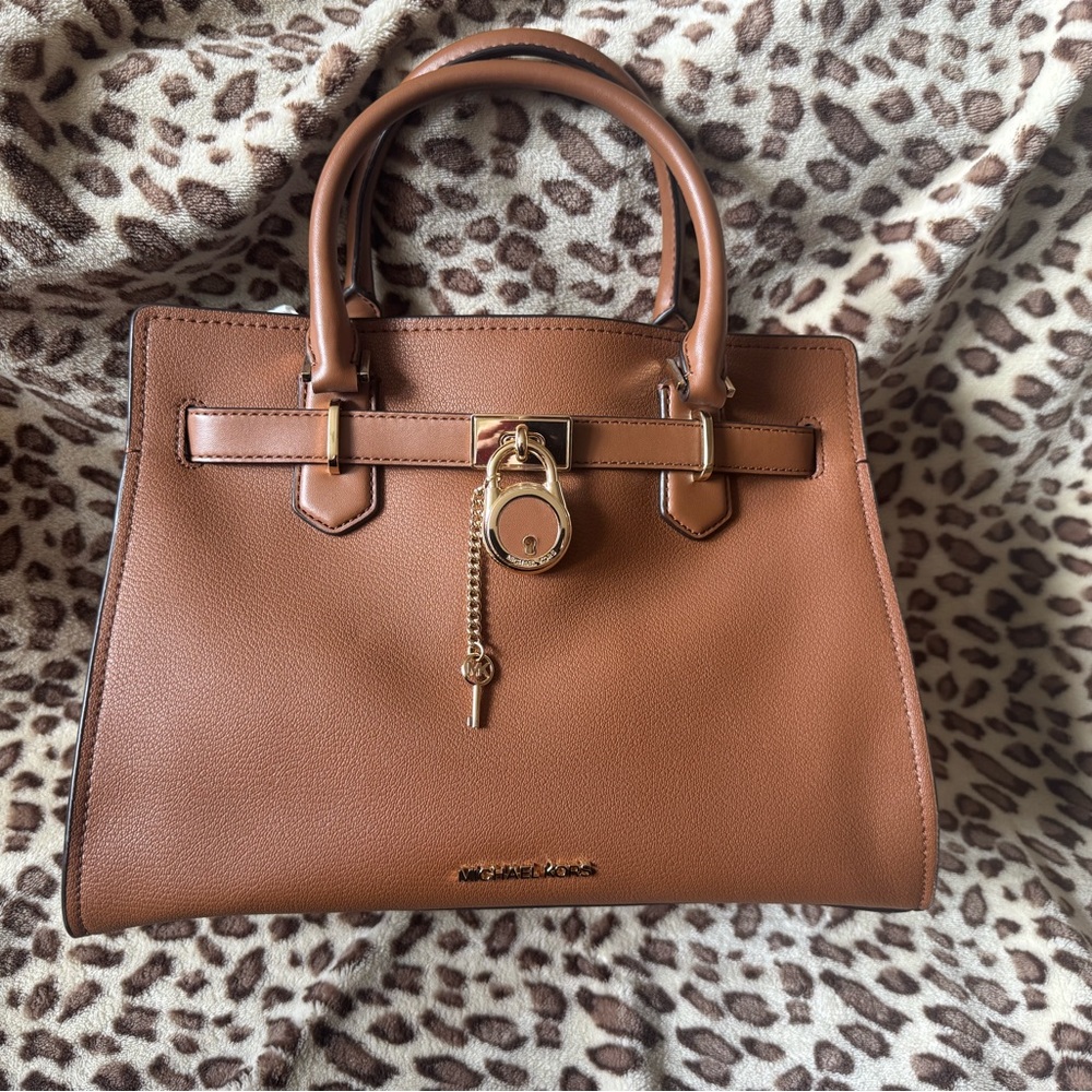 Michael Kors Tan Satchel with Gold Details